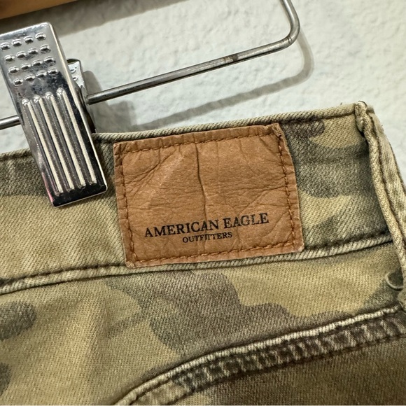 American Eagle Women Army Super Stretch X Mid Rise Distressed Denim Jegging Sz 6 - Picture 14 of 15